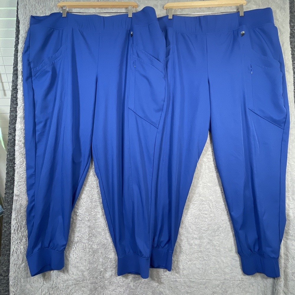 Bundle Cuddl Duds ClimateRight Metro Blue Scrub Jogger Pants Women 1X CD8624893